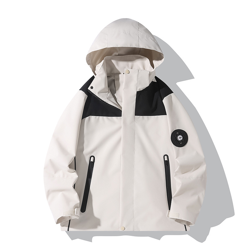 官方正品春秋季情侣单层冲锋衣男户外登山连帽可拆卸夹克防风防水