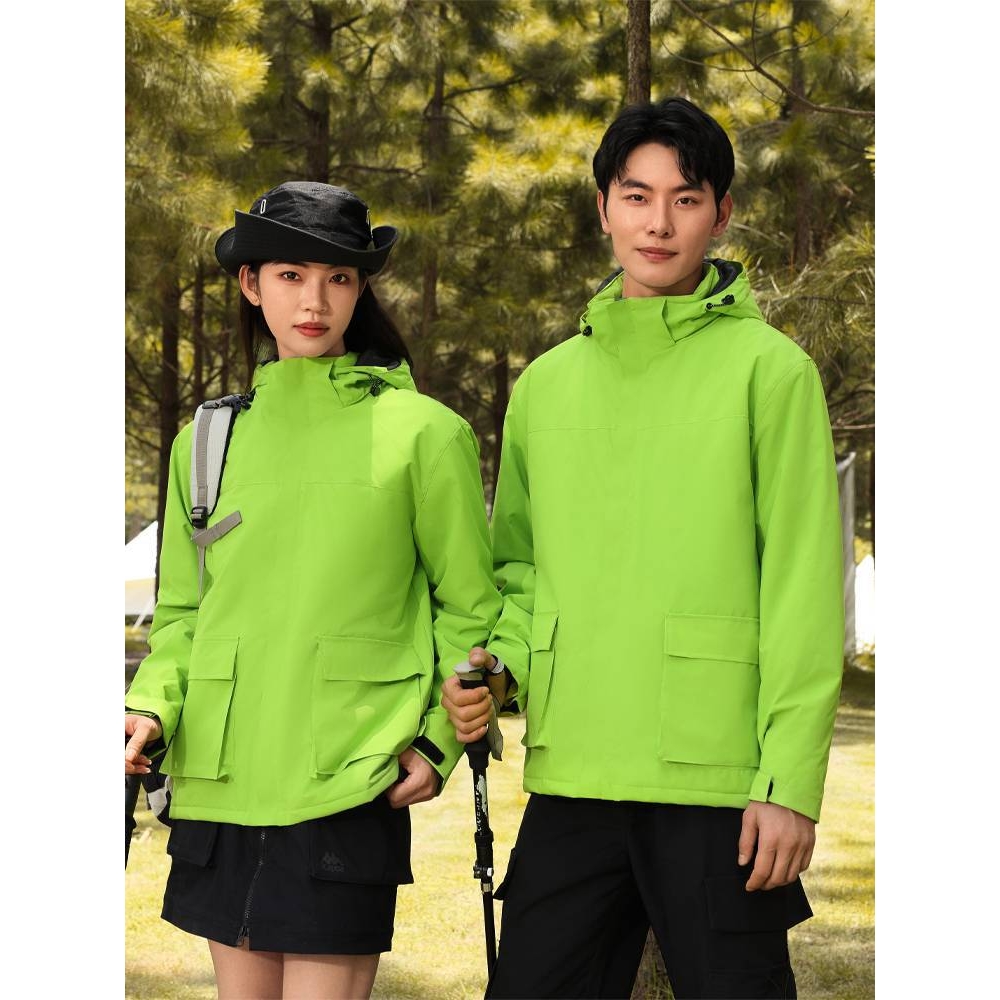 官方正品秋冬工作服冲锋衣外套印字防风保暖加厚加棉户外运动服登