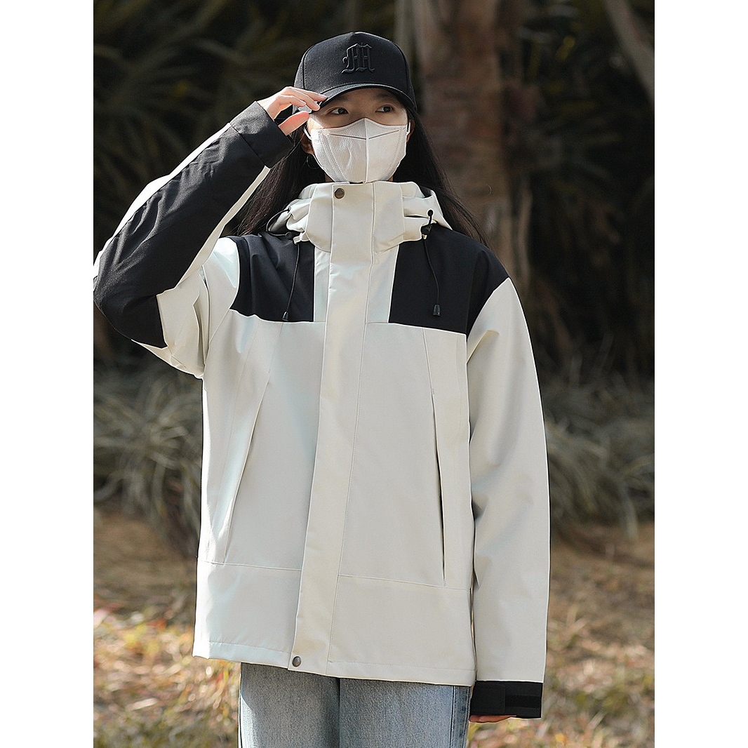 官方正品北家同款春秋季防水防风冲锋衣男士情侣户外单层拼色潮流