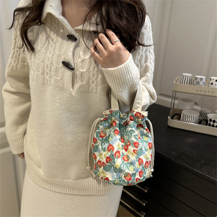 手提包女2025新款 国风小拎包原创手机杂物百搭通用布包手提袋 时尚