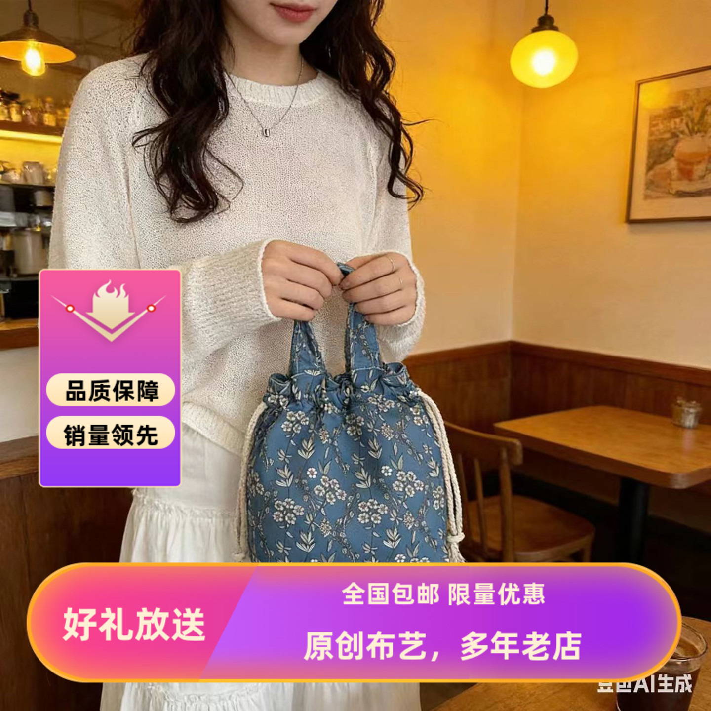 2026新款轻奢高级感女士手提布包图片
