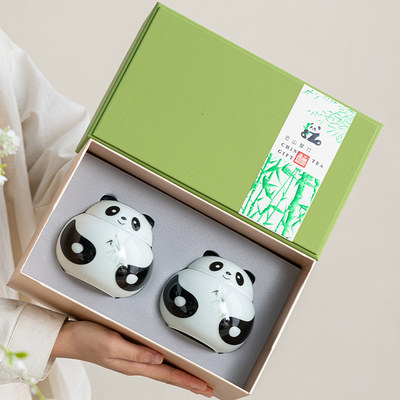 大境陶瓷中式熊猫茶叶罐春茶新品