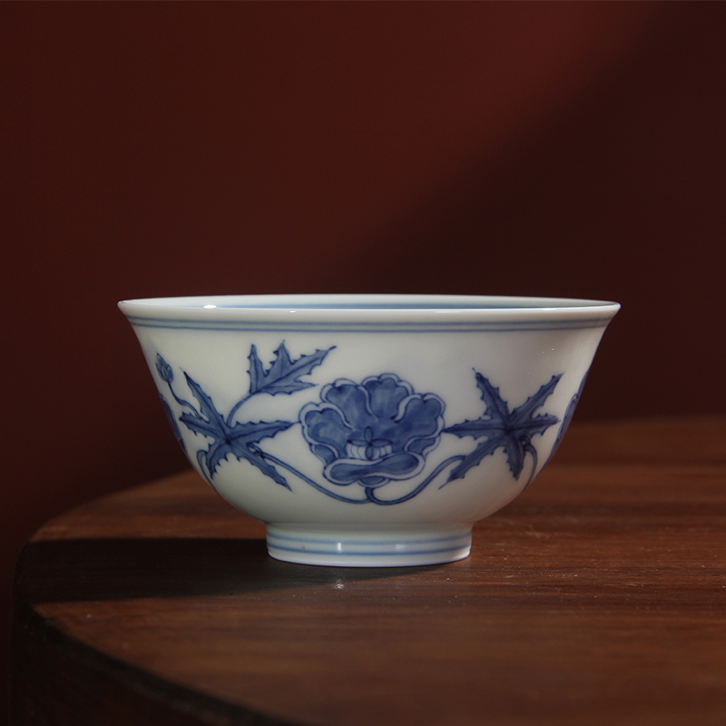 景德镇复古青花手绘陶瓷器主人杯