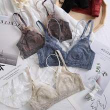 官网蒂罗丽丝正品💰 女无钢圈大胸显小性感超薄胸罩蕾丝深V 文胸套装