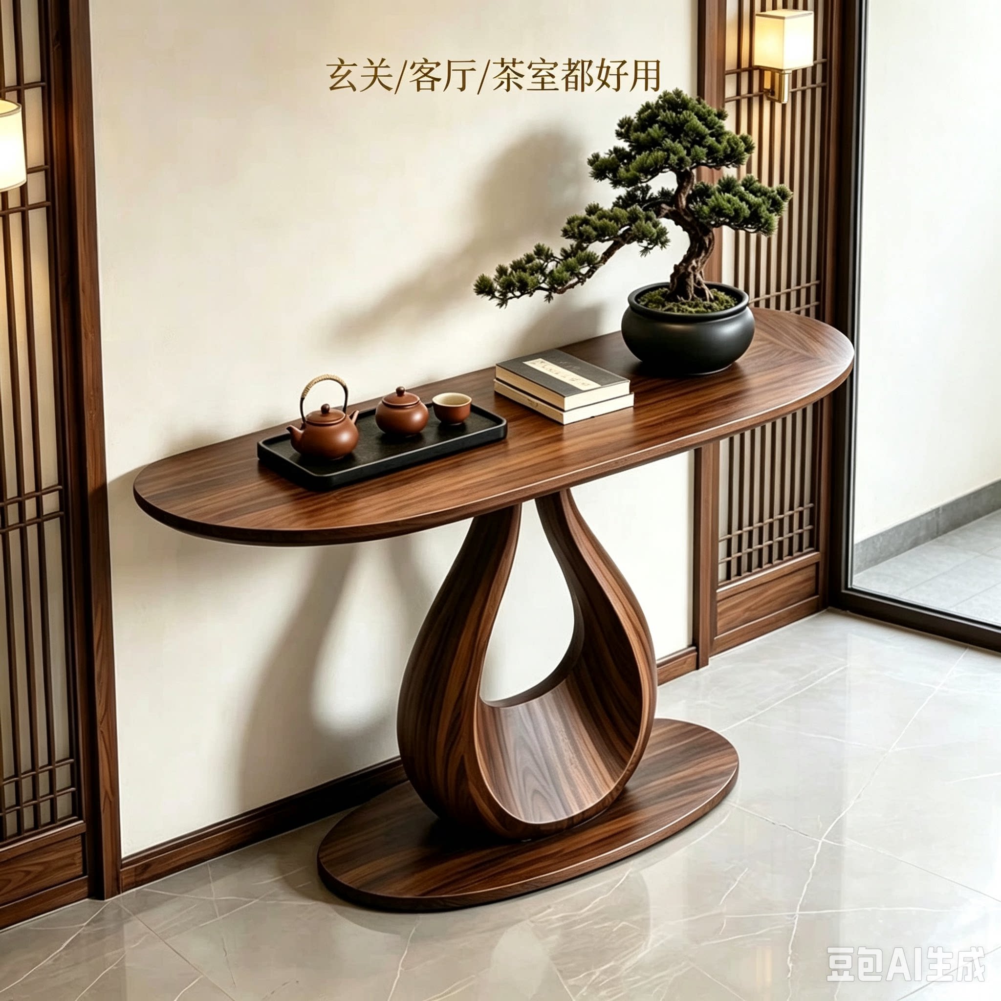 新中式实木玄关台现代简约客厅玄玄关台