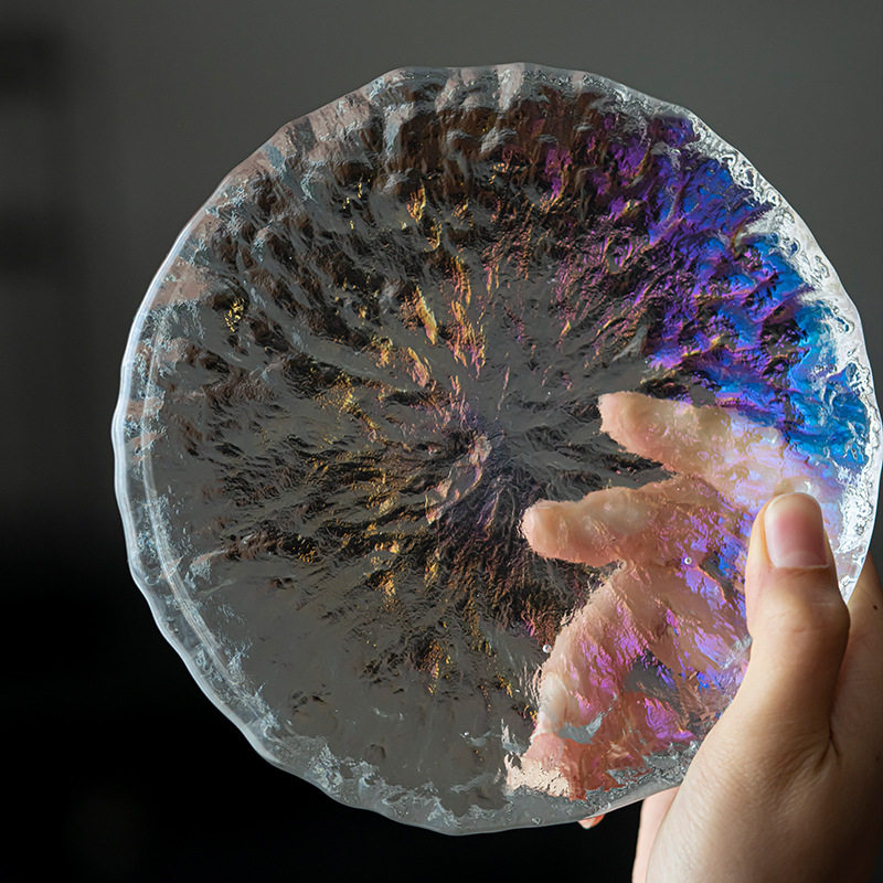 琉璃感玻璃壶承加厚杯托茶托茶具壶托底座茶道茶器摆件日料点心盘