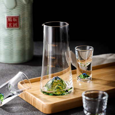 创意中国风白酒杯酒具青绿色杯