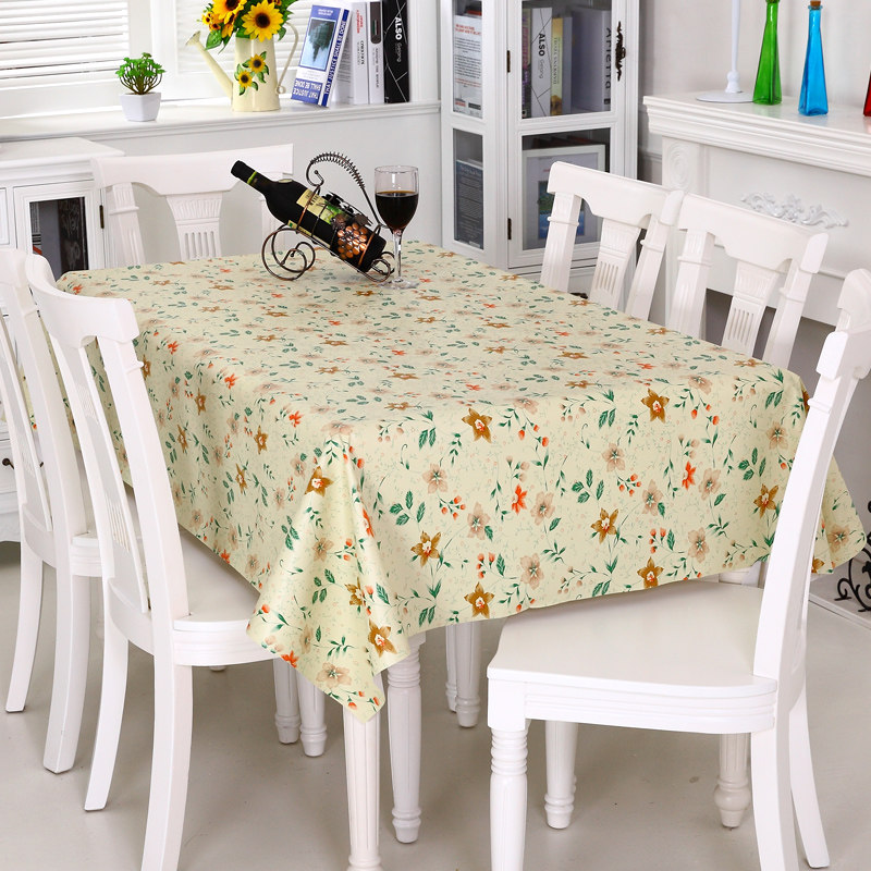 [抢]田园桌布防水布艺免洗塑料餐桌布PVC桌垫台布防油