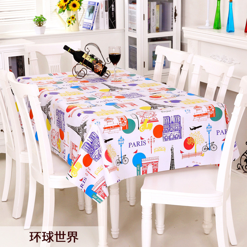 竹月阁欧式田园桌布防水免洗塑料布艺餐桌布PVC台布防油桌垫