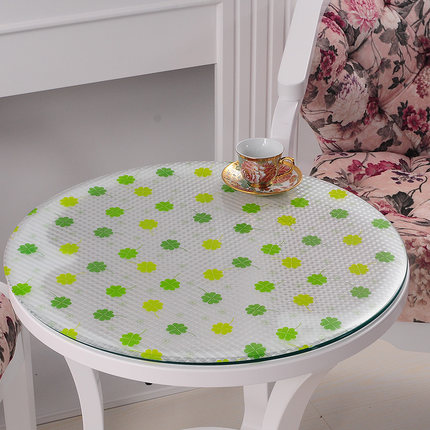 竹月阁软质玻璃圆桌桌布透明磨砂桌垫防水茶几垫免洗PVC水晶板