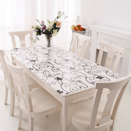 竹月阁桌布防水软质玻璃PVC透明塑料磨砂餐桌垫茶几垫台布水晶板