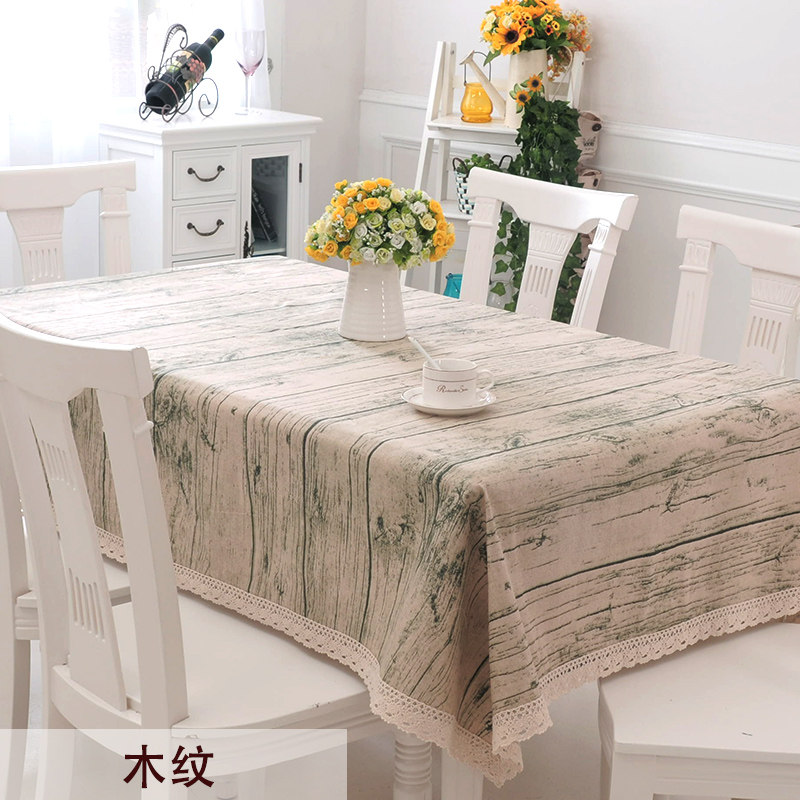 棉麻亚麻风格桌布布艺田园餐桌布小清新长方形茶几盖布圆台布方巾