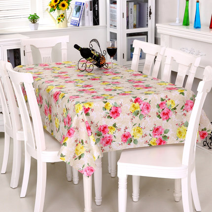 [抢]田园桌布防水布艺免洗塑料餐桌布PVC桌垫台布防油
