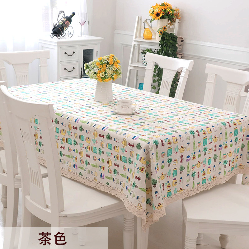 棉麻亚麻风格桌布布艺田园餐桌布小清新长方形茶几盖布圆台布方巾