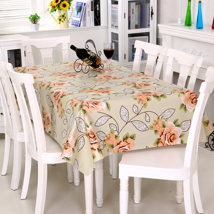 [抢]田园桌布防水布艺免洗塑料餐桌布PVC桌垫台布防油