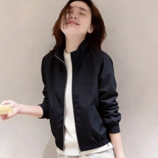 韩国小个子立领风衣外套女2026春秋百搭显瘦户外休闲冲锋衣夹克