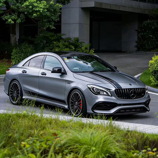 适用于奔驰C43车贴拉花C63 C260L个性 改装 饰车身AMG彩条贴纸 C200