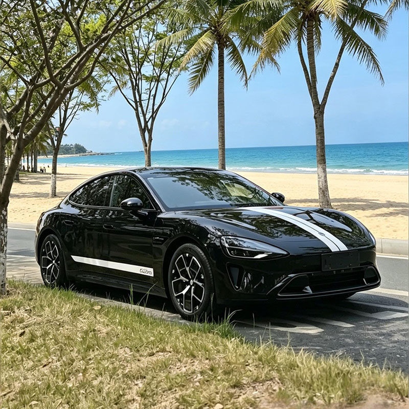 适用于小米YU7拉花黄色机盖线条装饰贴纸后尾改装装饰车贴新款