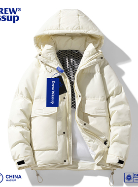 DREW WASSUP日系保暖白鸭绒羽绒服男冬季防风防泼工装冲锋衣外套