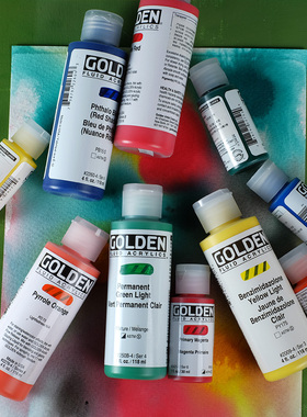 美国进口GOLDEN高登流质丙烯颜料30ml手绘鞋DIY模型皮具改色环保