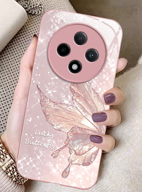 适用于OPPOA3pro手机壳a25g新款闪钻蝴蝶a1i玻璃a32A36a55A57a58A72a93s防摔全包A5男女款A9a11x高级感保护套