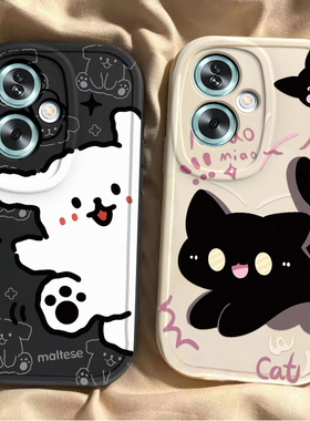 适用于oppoa1s手机壳a2新款a2pro硅胶a32A36a55A57a58A72a73A83a93防摔全包a3A5a7x男女款a8A9a11开心小白狗