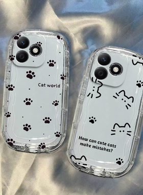 适用荣耀400手机壳HONOR400Pro保护套华为新款硅胶全包防摔四百专用线条猫外壳简约高级感H0N0R400Pr0男女款