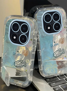 适用红米note14pro+手机壳note13新款note12turbo女note11tpro/10全包9redmi12蓝色海洋世界红米turbo4pro/3