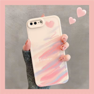 适用于苹果6/7/8plus手机壳iPhonex/xr新款硅胶软壳12/13mini防摔苹果14/15ProMax全包6sp涂鸦爱心女5s保护套