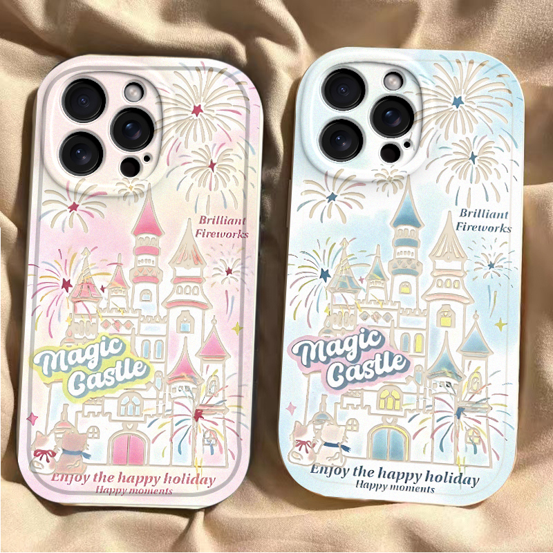 适用于苹果15promax手机壳iphone14新款13烟花12mini硅胶11软壳x城堡xr全包8plus防摔7p保护套6sp女5外壳se