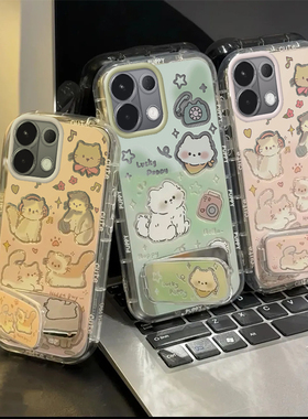 适用于OPPOk12s手机壳k11x/k10pro/k9s/k7新款镜面r17防摔k10活力版满屏猫咪opp全包k7x高级感opor15化妆镜子