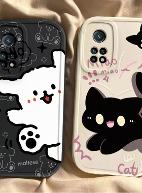 适用红米K30S至尊纪念版手机壳小米RedmiK30SUltra保护套Redmi新款K3OS可爱SU液态硅胶全包防摔男女黑猫白狗