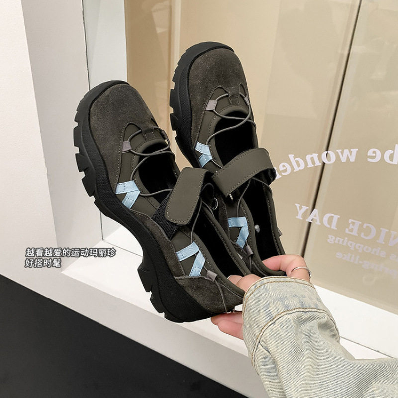 真皮魔术贴翻毛皮厚底拼色女鞋女款2025新款春秋运动风磨砂单鞋女,户外/登山/野营/旅行用品,登山鞋/徒步鞋,淘宝优惠券,粉丝福利购,淘宝优惠卷