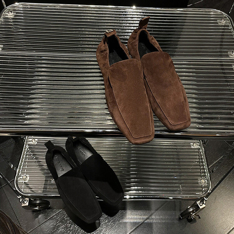 2024新款复古平底豆豆鞋女方头真皮一脚蹬踩跟懒人麂皮乐福鞋单鞋,运动/瑜伽/健身/球迷用品,广场舞鞋,淘宝优惠券,粉丝福利购,淘宝优惠卷