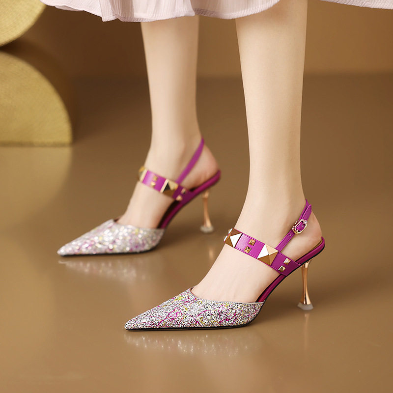 玥莱雅~进口格利特时尚夏季包头凉鞋女细跟高跟鞋2023年新款气质,户外/登山/野营/旅行用品,登山鞋/徒步鞋,淘宝优惠券,粉丝福利购,淘宝优惠卷