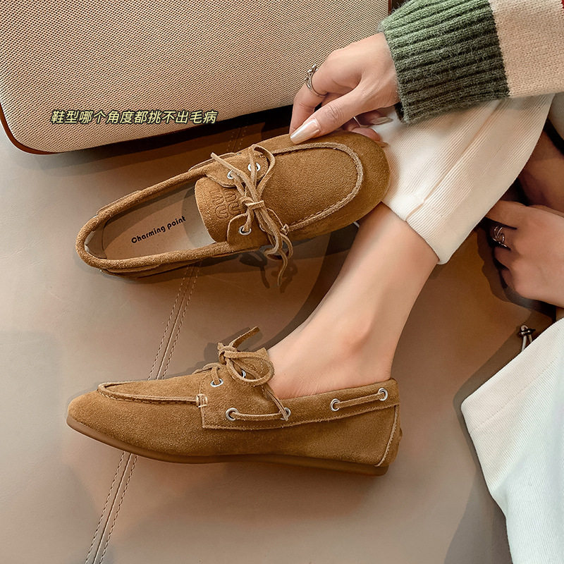 大码40软皮软底豆豆鞋耙耙鞋百搭高个子平底圆头系带小皮鞋女,童鞋/婴儿鞋/亲子鞋,帆布鞋,淘宝优惠券,粉丝福利购,淘宝优惠卷