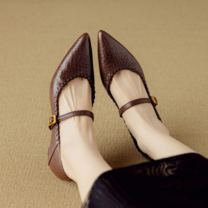 成都手工女鞋复古优雅细跟高跟鞋女真皮尖头浅口单鞋一字带工作鞋,户外/登山/野营/旅行用品,登山鞋/徒步鞋,淘宝优惠券,粉丝福利购,淘宝优惠卷