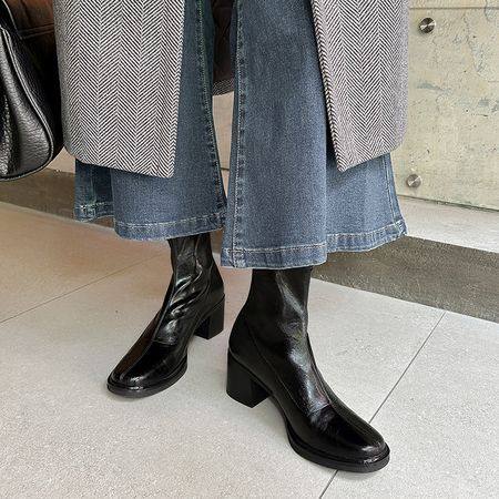 浪漫girl~圆头粗跟弹力绒面瘦瘦靴通勤百搭高跟小踝靴棕色短靴女,居家布艺,居家婚庆拖鞋,淘宝优惠券,粉丝福利购,淘宝优惠卷