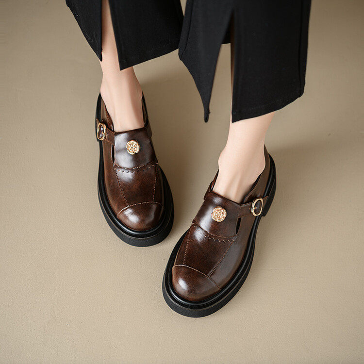 2024春季新款英伦复古小香风山茶花乐福鞋金属扣圆头小皮鞋单鞋,居家布艺,居家婚庆拖鞋,淘宝优惠券,粉丝福利购,淘宝优惠卷
