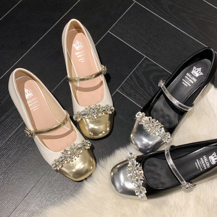 水钻美少女 粗跟玛丽珍鞋女黑色中跟小皮鞋方头浅口单鞋女,户外/登山/野营/旅行用品,登山鞋/徒步鞋,淘宝优惠券,粉丝福利购,淘宝优惠卷