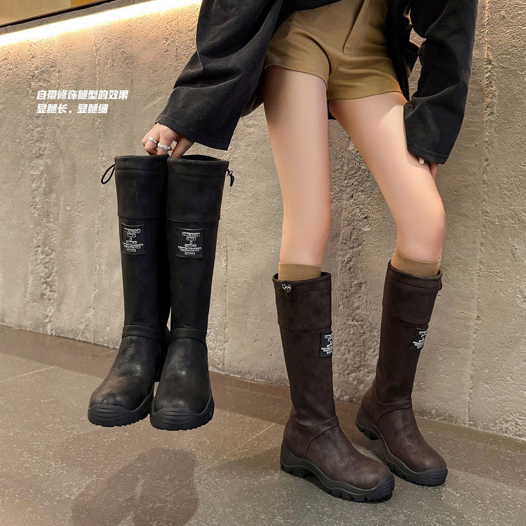 ins韩版~巨好看女靴复古筒口可调高筒靴厚底雨靴户外骑士靴西部靴,户外/登山/野营/旅行用品,登山鞋/徒步鞋,淘宝优惠券,粉丝福利购,淘宝优惠卷