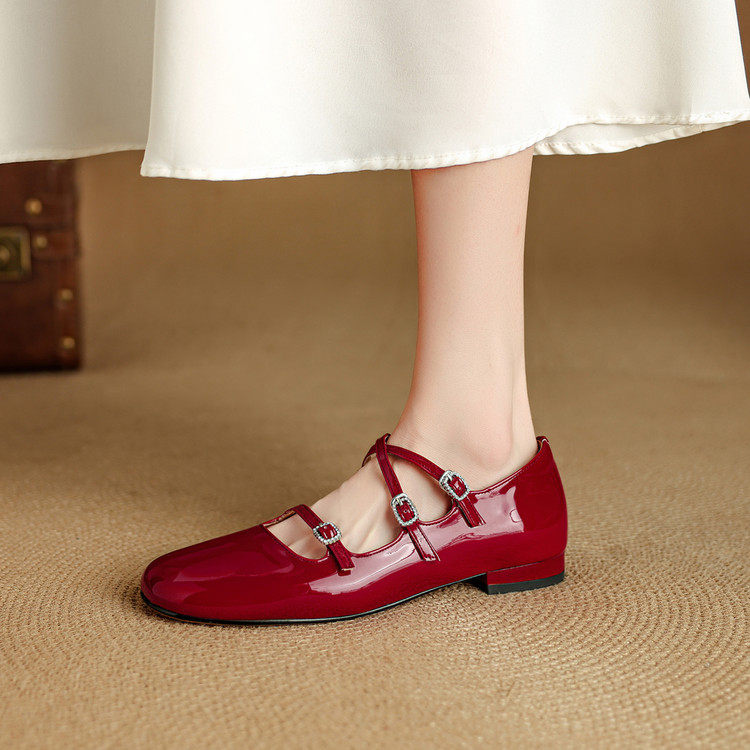 法式浅口单鞋女2025新款黑色粗跟交叉细带公主风玛丽珍鞋芭蕾舞鞋,流行男鞋,马丁靴,淘宝优惠券,粉丝福利购,淘宝优惠卷