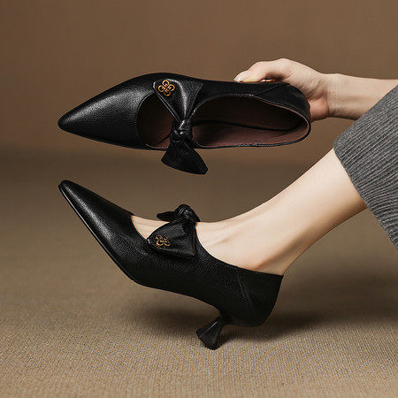 法式复古尖头浅口单鞋女2025新款蝴蝶结玛丽珍鞋细跟高跟鞋配裙子,户外/登山/野营/旅行用品,登山鞋/徒步鞋,淘宝优惠券,粉丝福利购,淘宝优惠卷