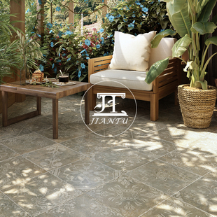 南洋中古风复古庭院砖400露台防滑地砖防水耐磨花砖室外防冻瓷砖
