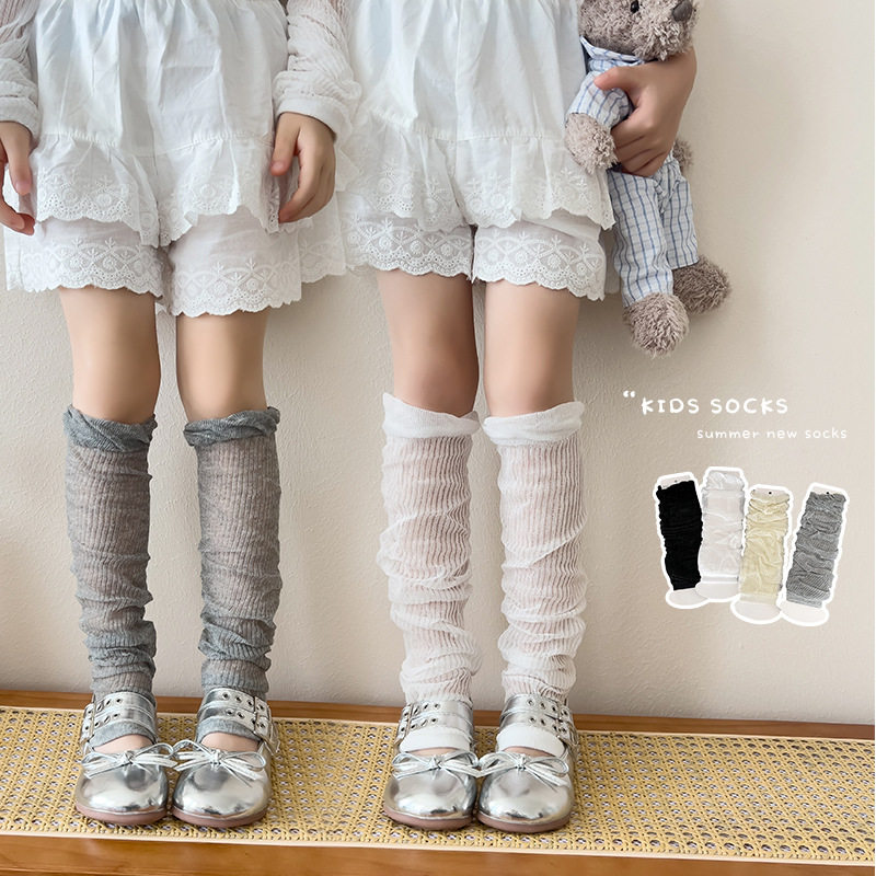 儿童过膝袜套超薄春夏季护腿套纯棉中大童男女宝宝防蚊护膝长筒袜