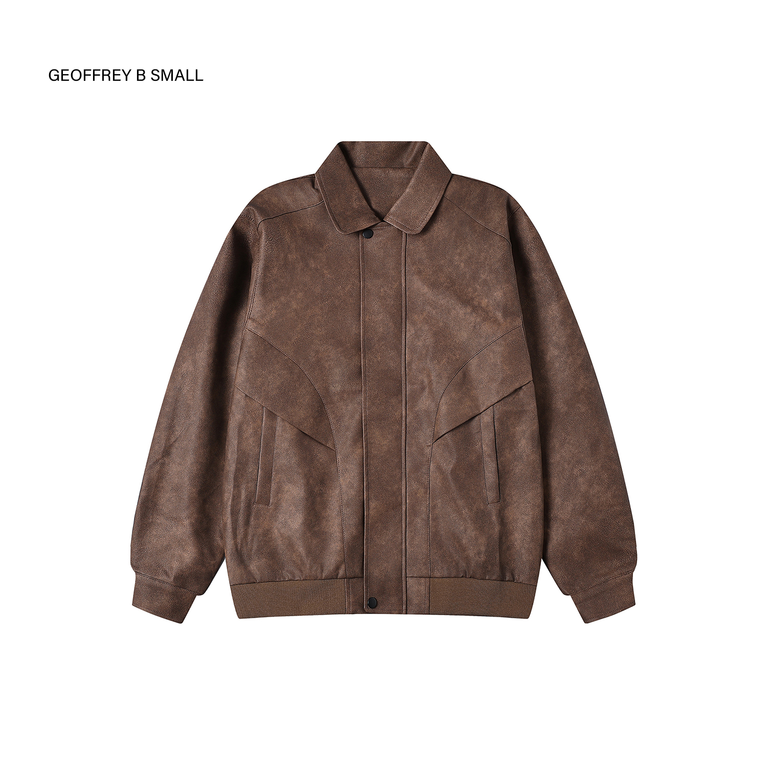 GEOFFREY B. SMALL美式潮流简约夹克男秋冬复古休闲翻领皮衣外套