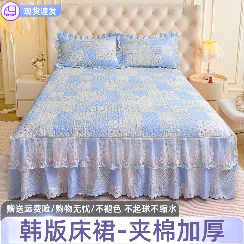 夹棉床裙单件150x200加厚