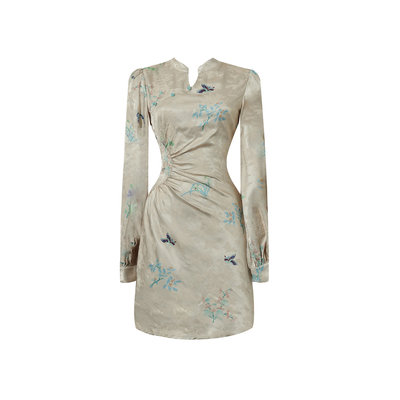 国风气质改良旗袍连衣裙女秋小个子清冷新中式高级感收腰显瘦裙子