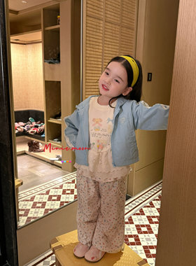 小树家 小月亮mini moon2026秋款女宝洋气时髦连帽外套韩系星星裤