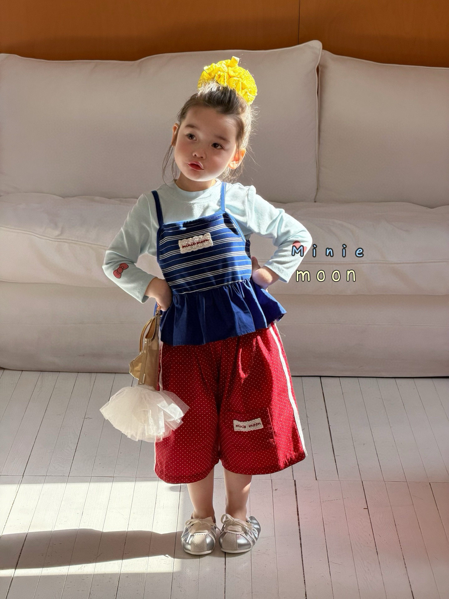 小树家 小月亮2026春款女童韩版条纹吊带T恤叠穿两件套儿童七分裤,童装/婴儿装/亲子装,套装,淘宝优惠券,粉丝福利购,淘宝优惠卷